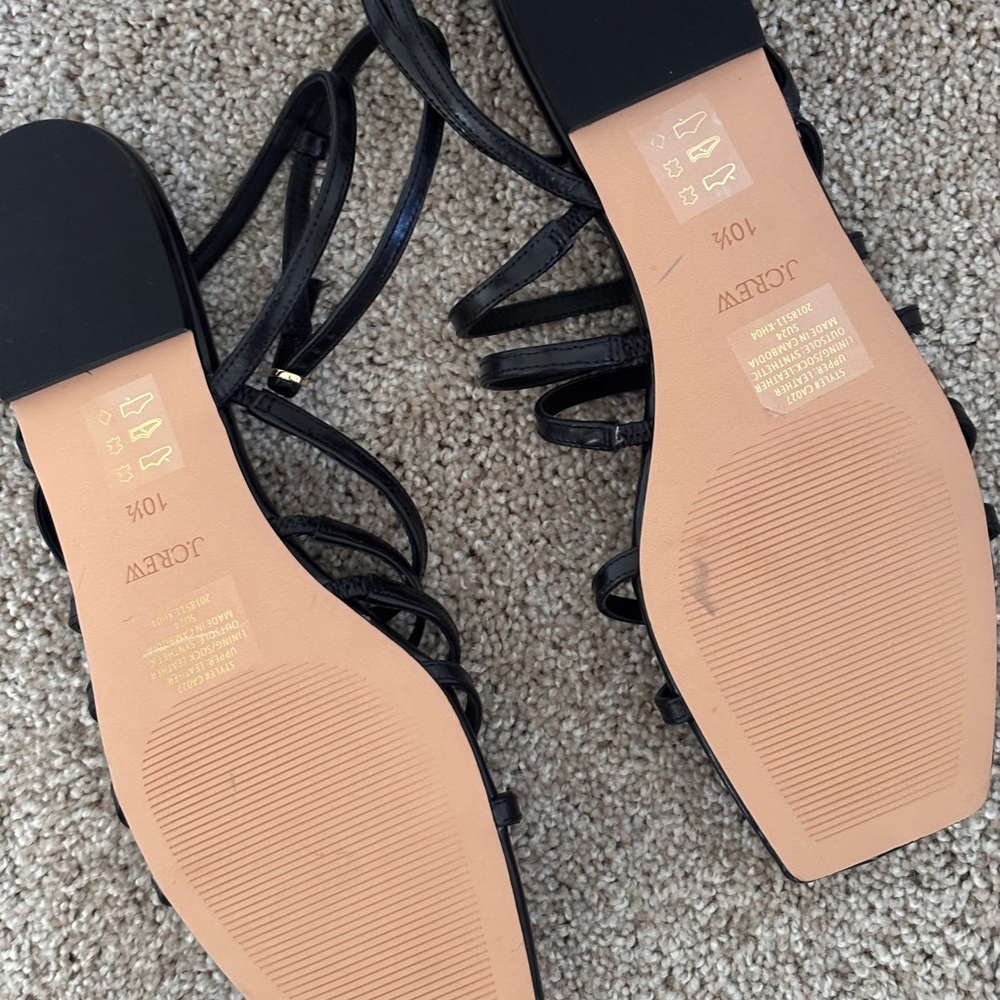 J. Crew Black Multi-Strap Ankle Sandals - Picture 6 of 11
